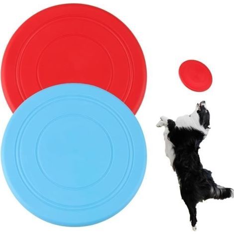 2PCS Frisbees pour Chien Caoutchouc Naturel, Jouet Frisbee de Chien, Frisbi pour Chien, Disque à Lancer Caoutchouc Résistant pour,yd (1/4)
