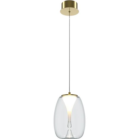 Maytoni Splash Lampadario moderno a sospensione a cupola, oro 3000K, paralume in vetro da 620 lm (1/5)