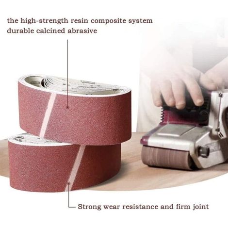 30 Schleifbänder, 610 x 100 mm Gewebebänder, 40/60/80/120/180/240 Körnung Aluminiumoxid-Schleifpapier Power File Belts (1/4)