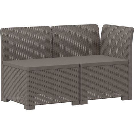 Divano da Giardino a 2 Posti Aspetto Rattan PP Grigio Chiaro vidaXL (1/5)