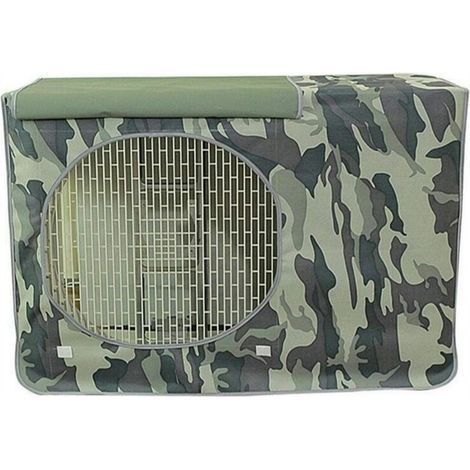 Housse de protection solaire étanche à la poussière et à la pluie pour climatiseur extérieur - camouflage gris, 1,5 P, 84 x 59 x 32 cm, 1 pièce