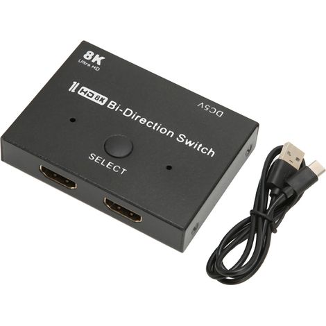 Sélecteur directionnel HDMI 8K 60Hz 4K 120Hz, 1 entrée 2 sorties, répartiteur bidirectionnel pour PC TV (1/5)