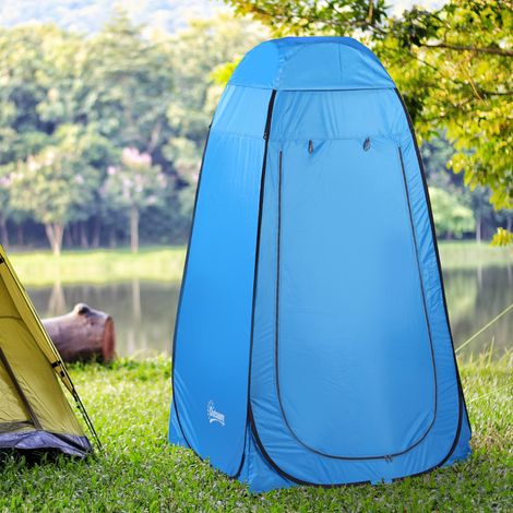 Tienda de Ducha Portátil con Bolsa de Transporte para Baño Inodoro 120x120x190 cm Azul (1/5)