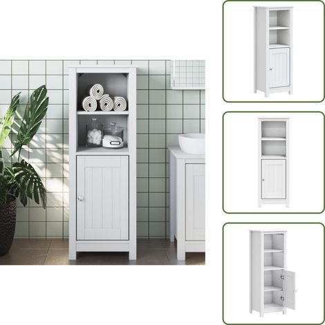 Almacenamiento de baño - vidaXL Mueble de baño BERG madera maciza de pino blanco 40x34x110 cm - Muebles de baño