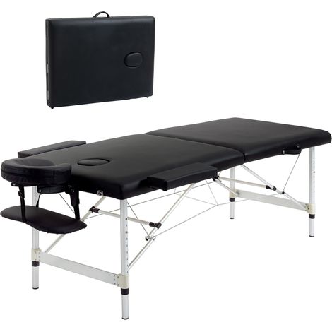 Table de massage, noir, 90 cm, 225 kg, pliable, réglable, pour soin massage, soin beauté kinésithérapie, format pratique