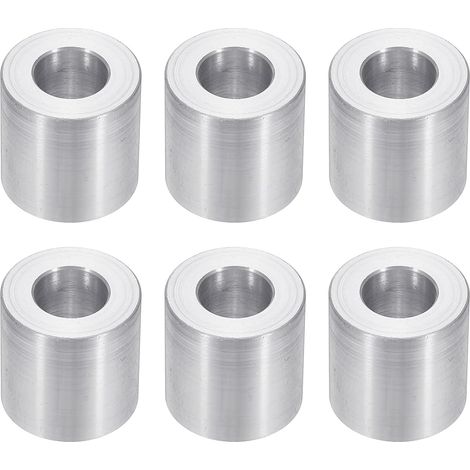 Rondelles M10, 6pcs Entretoise Métallique à Vis Ronde, Rondelle Plate pour Vis Tige Écrous Boulons, 10mm ID x 20mm OD x 20mm Hauteur (1/4)