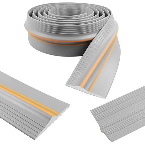 Joint de porte de garage Joint de seuil de porte de garage en caoutchouc Joint de sol étanche Bandes d'étanchéité pour garages Entrepôts (80mm×14mm×3m, gris) (1/5)