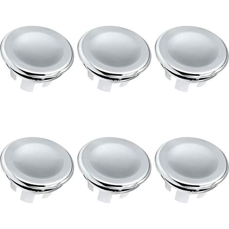 Bouchon De Trop-Plein - Acier Inoxydable - Pour Évier Et Lavabo - Trou Standard 22 À 25 Mm - Lot De 6 (1/5)