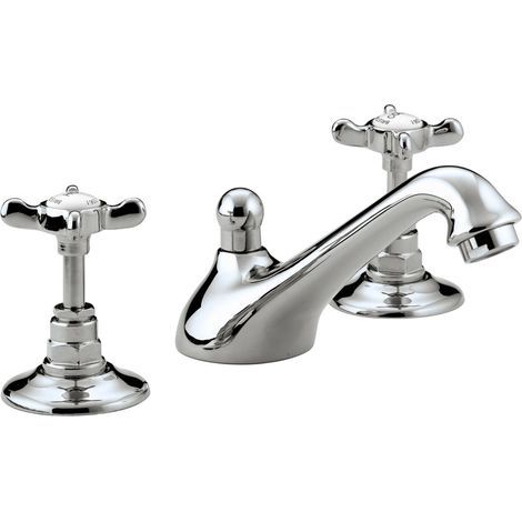 Bristan 1901 Chrome 3 Tap Hole Basin Mixer with Ceramic Disc Valves - N-3HBAS-C-CD (1/2)