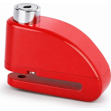 Antivol Disque Alarme Alliage pour Vélo Moto Rouge 9 cm (1/5)