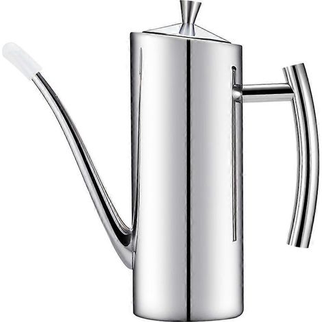 Stainless Steel Kitchen Oil Sauce Pot Container with Drip Free Spout Durable (1/4)