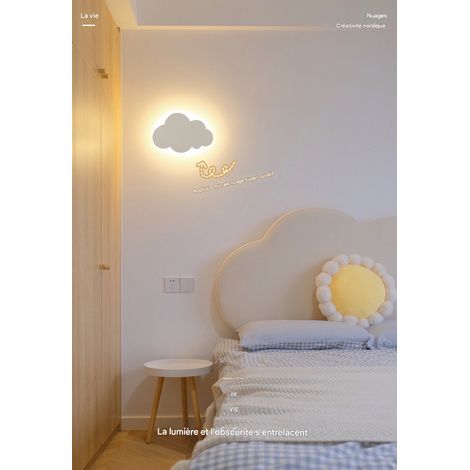 Applique murale LED nuage lampe chambre enfant moderne minimaliste, 3 couleurs 30cm (1/3)