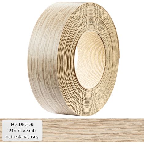 Borde de mueble roble estana claro melamina con adhesivo termofusible 21 mm (5 m)