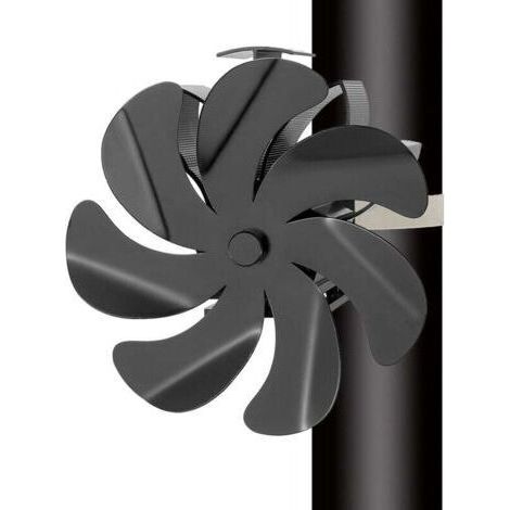 Ventilateur de Cheminée avec Thermomètre - Ventilateur Poele à Bois 7 Pales Silencieux pour Poêle à Bois Cheminée - Fixé sur le Tuyau de Cheminée (1/4)