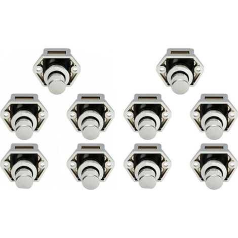 ALLIANDIS10 Boutons Poussoirs Mini pour Tiroirs, Placards, Portes et Caravanes – Finition Nickel (1/3)