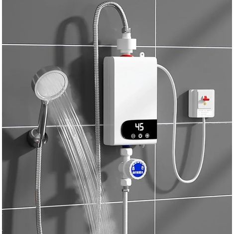 Pomme de douche électrique sans réservoir avec chauffeeau thermostatique Température réglable Étanche Chauffage instantané de l'eau