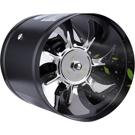 Ventilador axial unidireccional Ulisem - Ø 6": 150 mm - Resistente al calor - Para cocina, balcón, baño, aseo - 40 W - Negro (1/4)