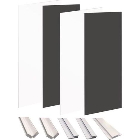 ONDEE - Kit instalación paneles murales nicho WALLDECO 200cm blanco/negro perfil blanco