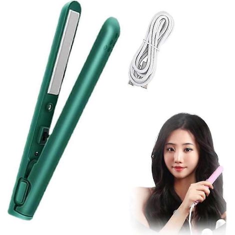 Mini fer à friser double usage, coiffure durable, mini fer à friser 2 en 1, petit fer à friser rechargeable par USB, pour cheveux courts et longs (1/5)
