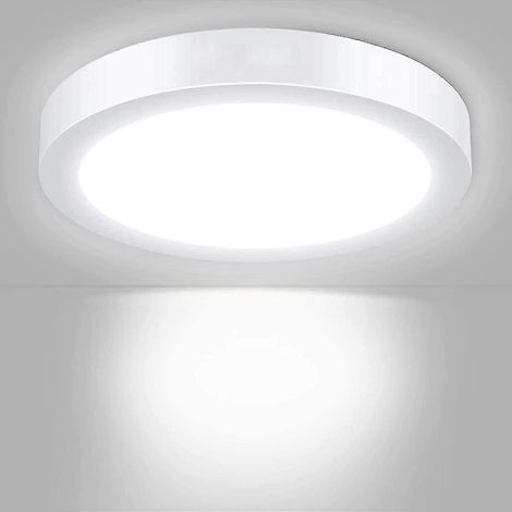 Ultraflache runde LED-Deckenleuchte 12W, 960 lm, natürliches Kaltweiß 6000K, 23 x 5 cm, ideal für Schlafzimmer, Küche oder Flur. (1/3)