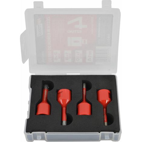 AWTOOLS ZESTAW KORON DO GRESU M14 4szt. /6-10mm/ NASYP DIAMENTOWY