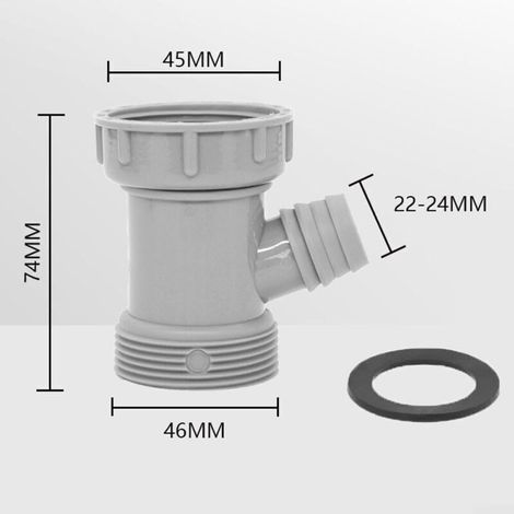 Raccord de trop-plein pour évier cuisine – Connecteur universel fileté en laiton, 32 mm, lot de 1 pièce (1/3)