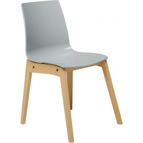 SEDIA LOLLIPO WOOD - GRANDSOLEIL Colore: Grigio perla lucido