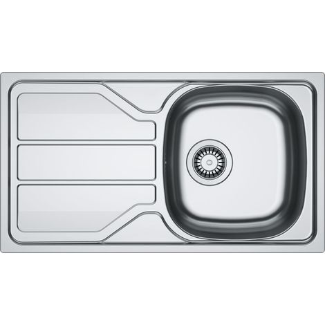 Franke – Évier inox lisse 780 x 435 mm – Cuve 340 x 370 x 150 mm – Non percé pour robinetterie – Garantie à vie sur inox (1/2)