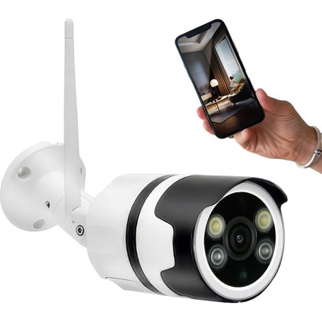 Cámara de seguridad 4K Wi-Fi, detección de movimiento y control remoto.