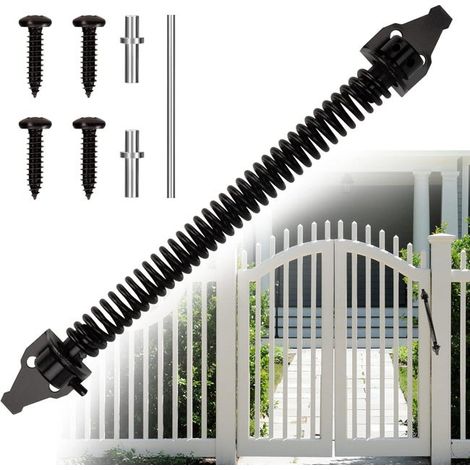 Ferme-porte Automatique Ferme-porte à Ressort de 14 Pouces Réglable Anti-rouille Ressorts de Portail à Fermeture pour Portes Domestiques Clôtures (1/5)
