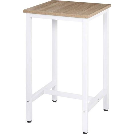 Mesa alta mesa de cocina de aglomerado y metal mesa bistro mesa alta 102 cm roble claro 190000009