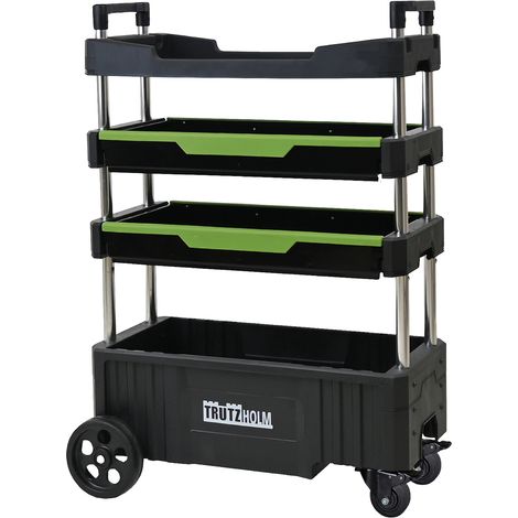 Montagewagen klappbar mobil transportabel 67,5x40x95 cm Traglast 80 kg 4 Ablagefächer leer (1/5)