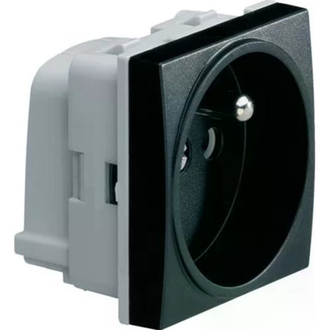 Hager WS100N Socket 2P+E Systo Insert 16A 250V black