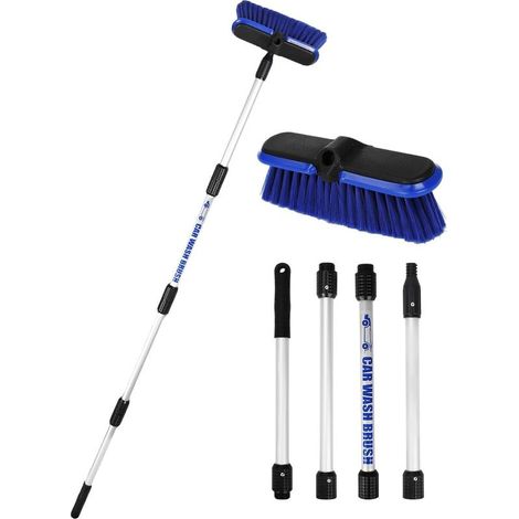 1 PBT Autowaschbürste, 156 cm Teleskopstiel, 25,4 cm breiter Bürstenkopf, für Wohnmobil, LKW, SUV, Boot (1/5)