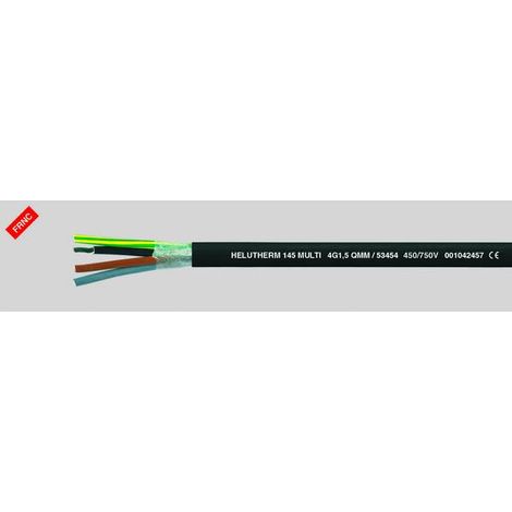 Helukabel HELUTHERM® 145 Multi Cavo per alta temperatura 2 x 0.50 mm² Nero 53392 100 m