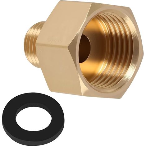 Gas Fitting, Brass Gas Adapter G 1/2 Inch Female Right (RH) to G 1/4 Inch Male Left (LH), Hose Connector Conversion Connector for Propane and Butane Devices, Durable (1/5)