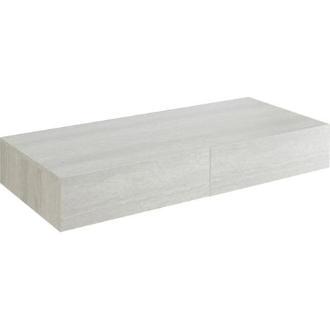Mensola da parete con 2 cassetti 80 x 35 x 12 cm effetto cemento 030007008