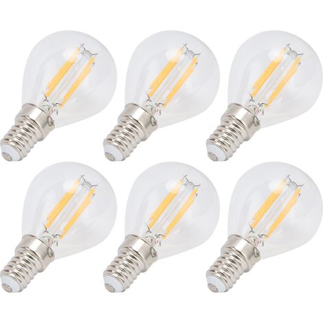 Ampoules LED Edison, lampes à filament rétro, G45 E12, 4W 110V lumière chaude transparente, paquet de 6. (1/5)