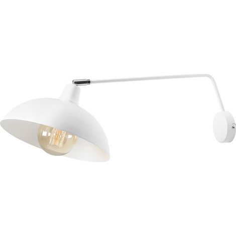Wandlampe Metall 27 cm breit Weiß E27