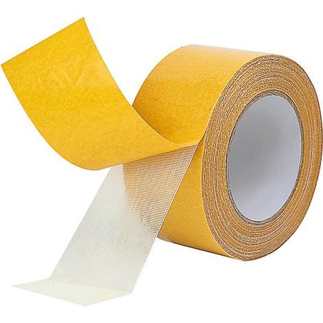 Nastro biadesivo resistente, 5 cm x 20 m, nastro adesivo biadesivo per tessuti, non lascia residui, per uso domestico e in ufficio. (1/5)