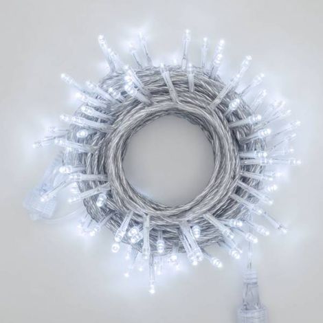 Guirlande lumineuse 10M 100 LED blanc froid 31V Prolongeable câble transparent IP44 SMART Connect Lotti (1/5)