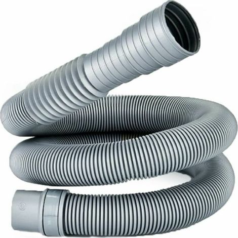 Tuyau de Vidange pour Machine à Laver, Flexible d'évacuation Universel, 2M Rallonge de Tuyau pour Lave-vaisselle, Tuyau d'évacuation d'eau, avec Support et Colliers de Serrage