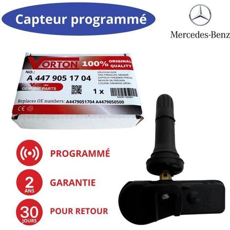 Sensore TPMS programmabile 433 MHz per Mercedes Vito / Classe V W447 (A4479050500 / A4479051704)