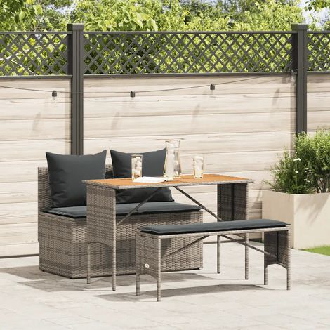 Meuble de jardin vidaxl 3 pcs garden dining set PE rotin acacia (1/2)