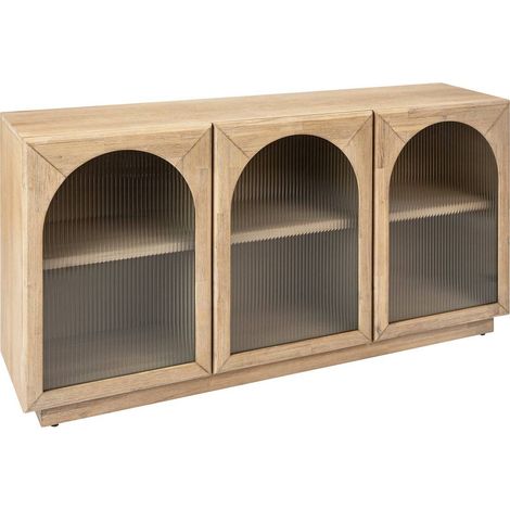 Sideboard 3 Glastüren Lousada Akazie 160x80cm - Atmosphera créateur d'intérieur