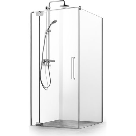 Avito Vario Seitent. 980x2000mm links, Glas H1, silber-eloxiert