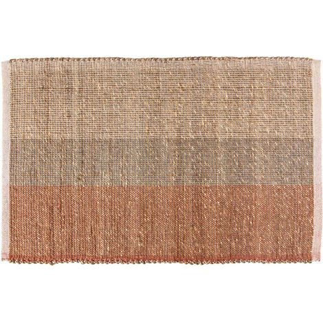 Tapis en jonc de mer et coton terracotta Karan 60 x 90 cm (1/4)