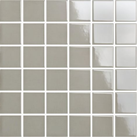 Mosaïque de grès cérame PICCOLO VELVET 5x5cm (finition brillante) - Twill grey - - 313 - Twill grey - boîte de 0.93 m2