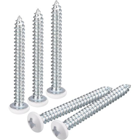 ST4x40mm Blanc Vis Autotaraudeuse, 25pcs Poêle Tête Phillips Bois Vis pour Travail Bois (1/5)