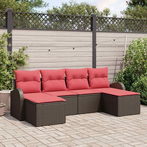 Set Divano da Giardino 6 pcs Marrone Rattan in Polipropilene vidaXL (1/5)